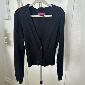Say What? Black cardigan Size Small